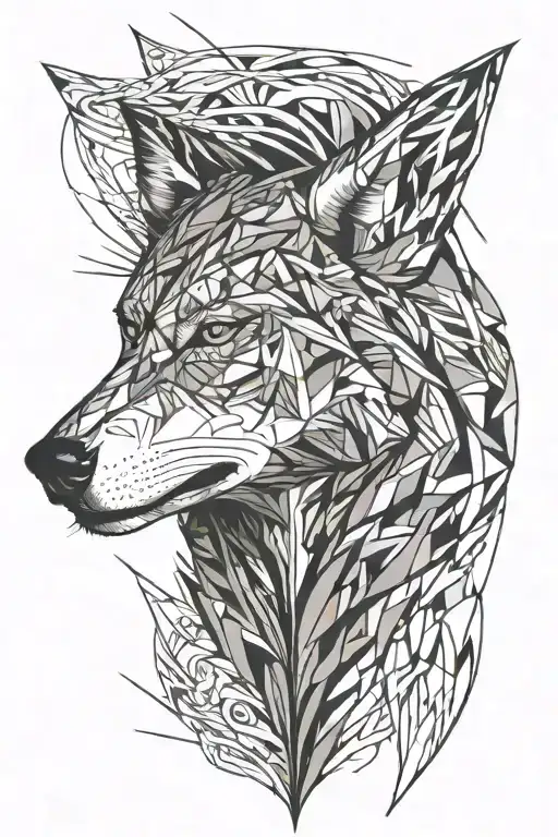 Abstract Wolf From Lines