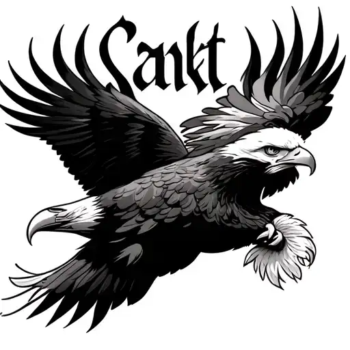 Eagle Design With Sankit Name Written
