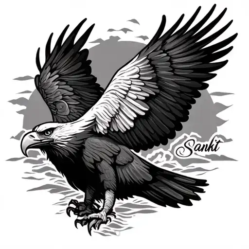 Eagle Design With Sankit Name Written