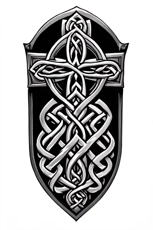 Combine Celtic Cross With Celtic Shield Knot Intertwined