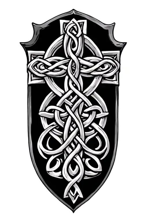 Combine Celtic Cross With Celtic Shield Knot Intertwined