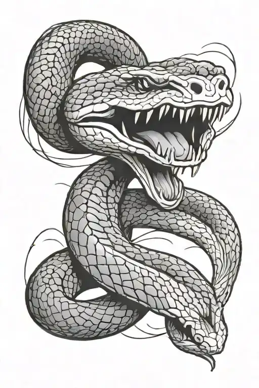 Black Mamba Snake Ready To Bite