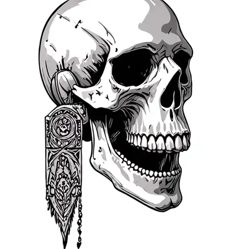 Skull Talking In Man's Ear
