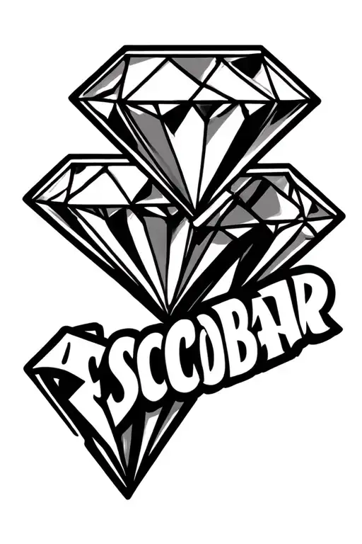 The Word Escobar With A Background Of Three Diamonds