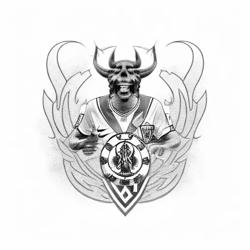 A Black And Grey Portrait Of A Legendary Fc Twente Player With Their Signature