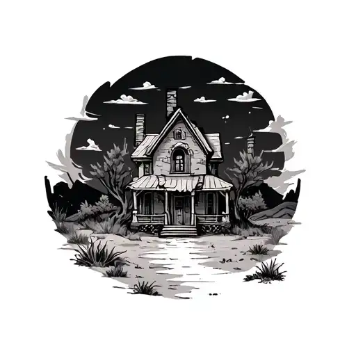 Desert Landscape Spooky Haunted House