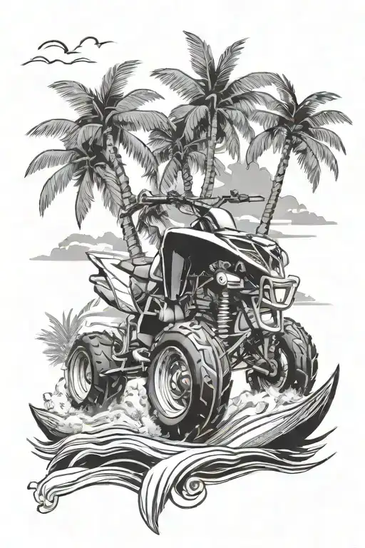 Honda Fatcat Honda Trx250r Wooden Boat Palm Tree