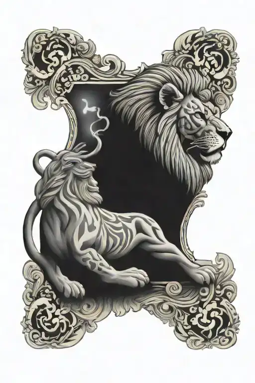 Lion Rossary Bead Playing Cards Clouds Smoke