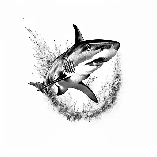 Shark Tattoo Biting A Panty Black World