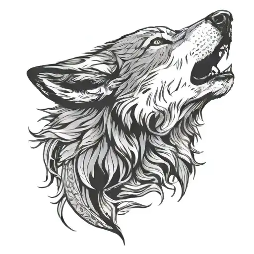 Wolf Face Profile Holding