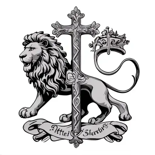 Lion With St George Cross Surrounded