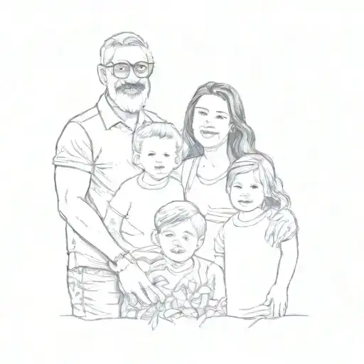 A Family Posing For A Picture In Front Of A Tree