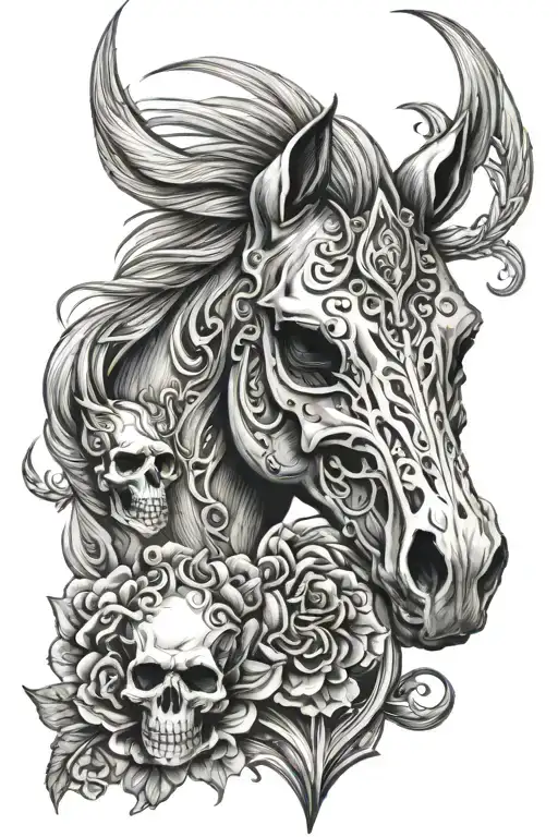 Skull Horse Head