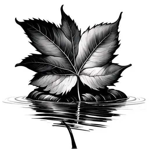 Leaf In The Stream