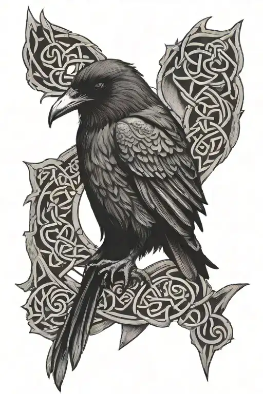 Raven And Celtic Runes