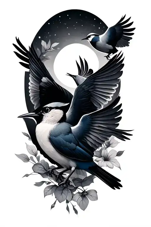 Grandkids Birds Flying