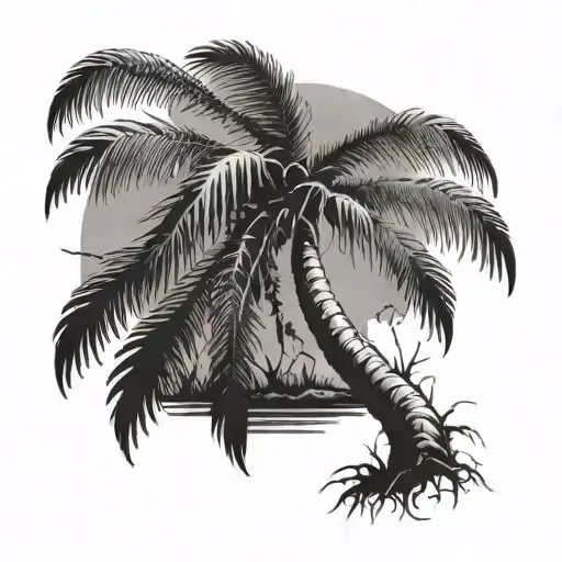 Palm Tree And Roots