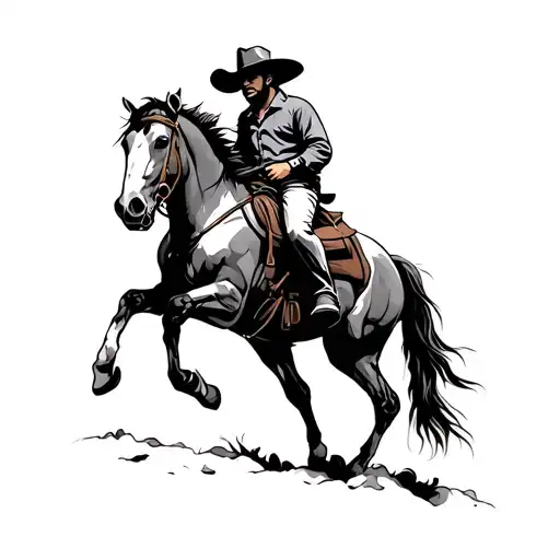 Cowboy Riding A Horse