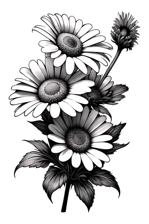 Fine Line Tattoo Of Daisies That Is Simple And Nature Inspired Not Overly Crowded