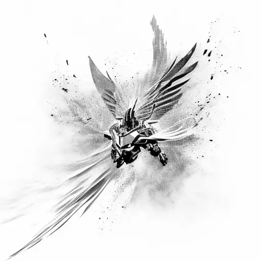 An Abstract Representation Of A Soundwave Transforming Into A Vibrant Bird In Flight