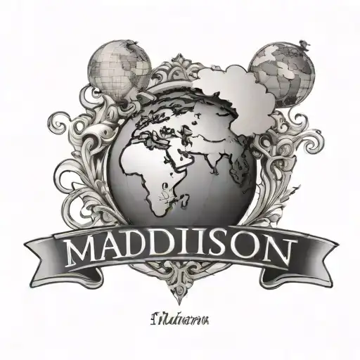 Maddison Name Incorporated With World Globe