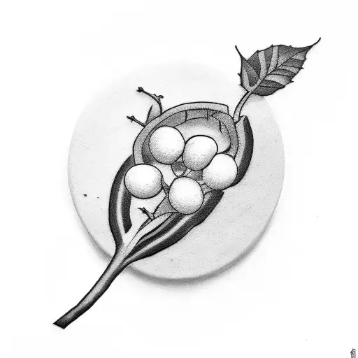 A Traditional-style Tattoo Of A Coffee Bean Plant Growing Out Of A Hockey Puck