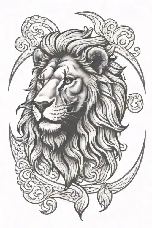 Leo Sign With A Lion Head