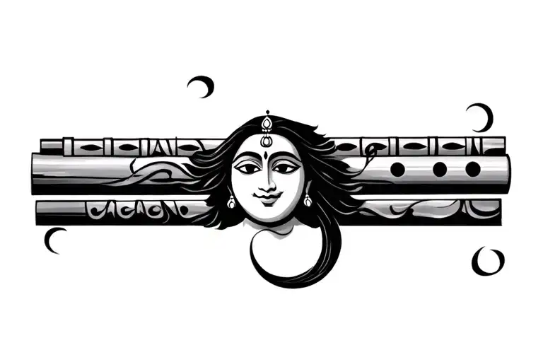 Krishna Flute With Name Written