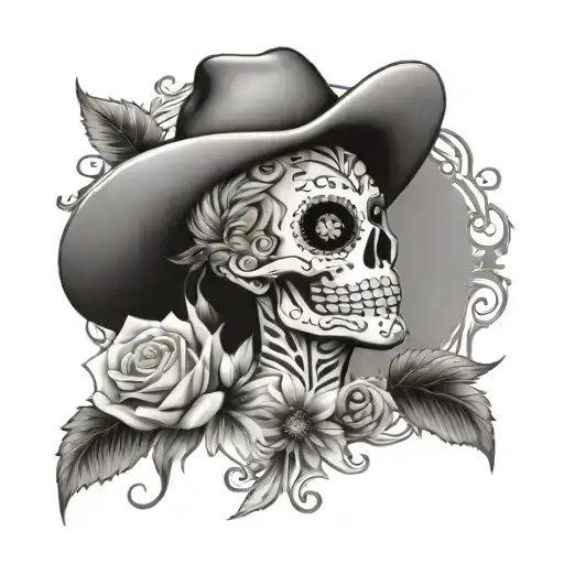 Day Of The Dead With Country Scene
