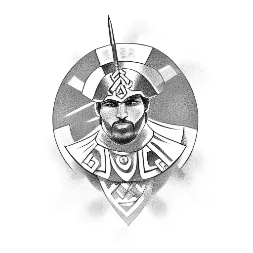 Greek Warrior In Battle