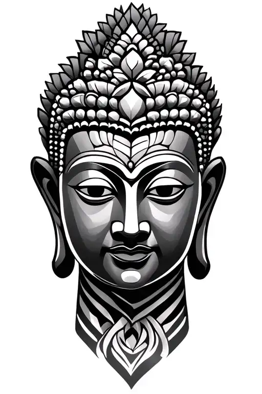 Budda Head Geometric With Polynesian