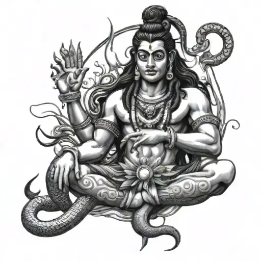 Lord Shiva With Snake