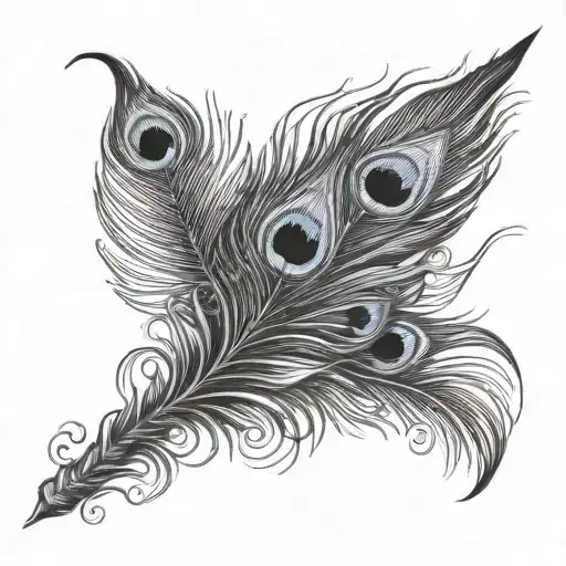 Peacock Feather With Flute