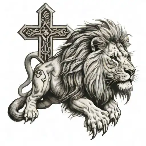 Lion And A Cross