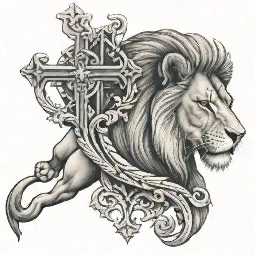 Lion And A Cross