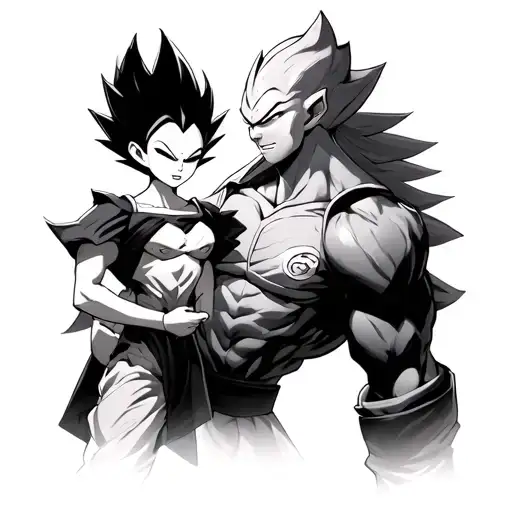 Majin Vegeta And His Daughter