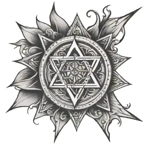 Compass Rose With Star Of David