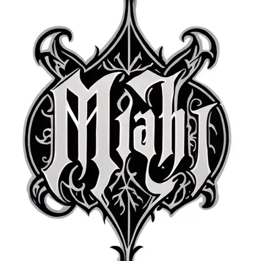 Gothic Font For The Name Miah