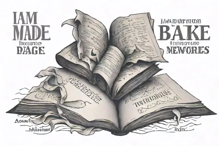 Open Book With Torn Pages And The Text I Am Made Of Memories In The Middle