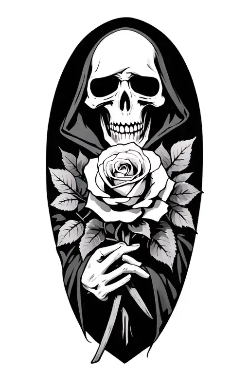 Grim Reaper Holding Roses