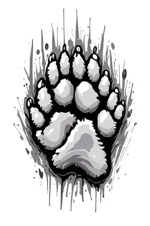 Two Paw Prints Side By Side