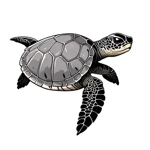 Sea Turtle With The Name Talon Tallis And Tallulah In The Shell