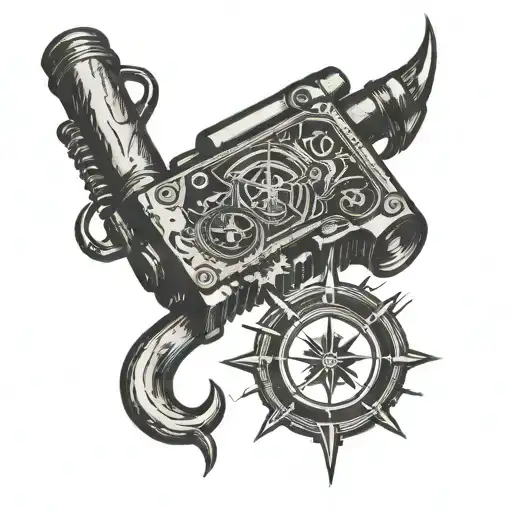 Pip Boy With Witcher Medallion Cross And Aquarius Zodiac