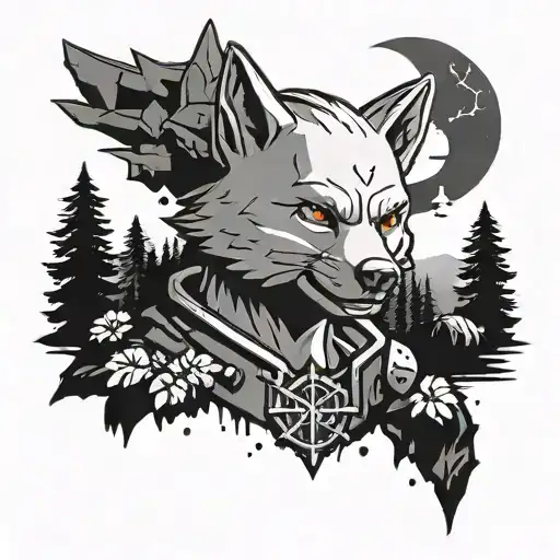 Vault Boy With Witcher 3 Wolf Medallion