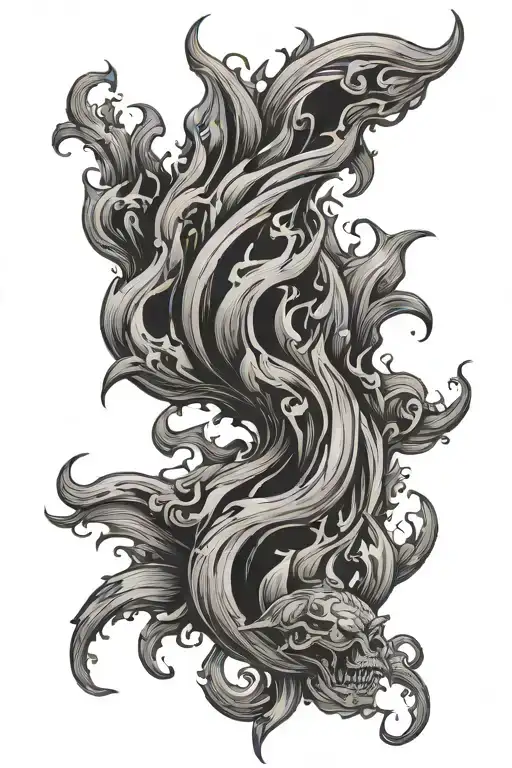 Fire Flames Sleeve Tattoo Design