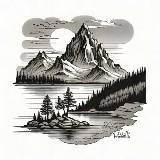 Lake And Mountain With Kids Names Incorporated