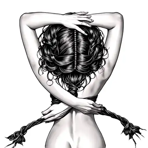 Shibari Woman Arms Tied Behind Back