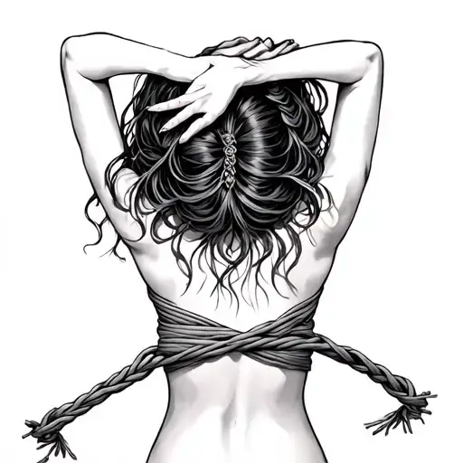 Shibari Woman Arms Tied Behind Back