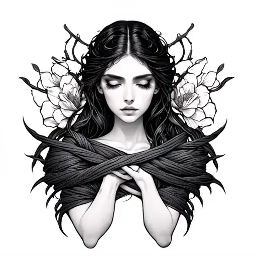 Shibari Woman Hands Tied And Held Down