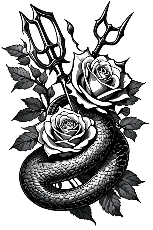 Roses Snake Trishul Trident